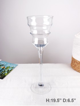 GOBLET STYLE GLASS VASE (PICKUP ONLY)